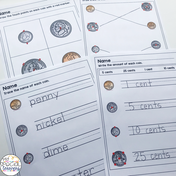 Touch Money Worksheets My Special Learners