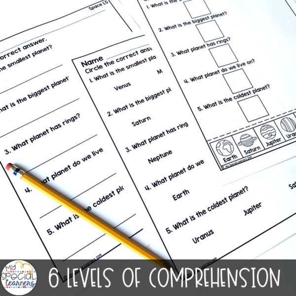 Outer Space Adapted Book & Comprehension for Special Education - Image 4